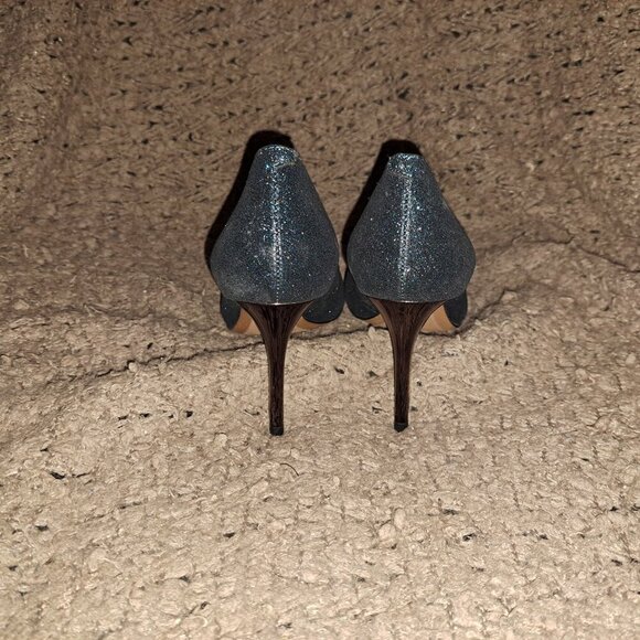 BANANA REPUBLIC-Madison 12 Hour Teal Glitter Pewter Point Toe Pump-SZ 6-NWOB - Picture 6 of 8